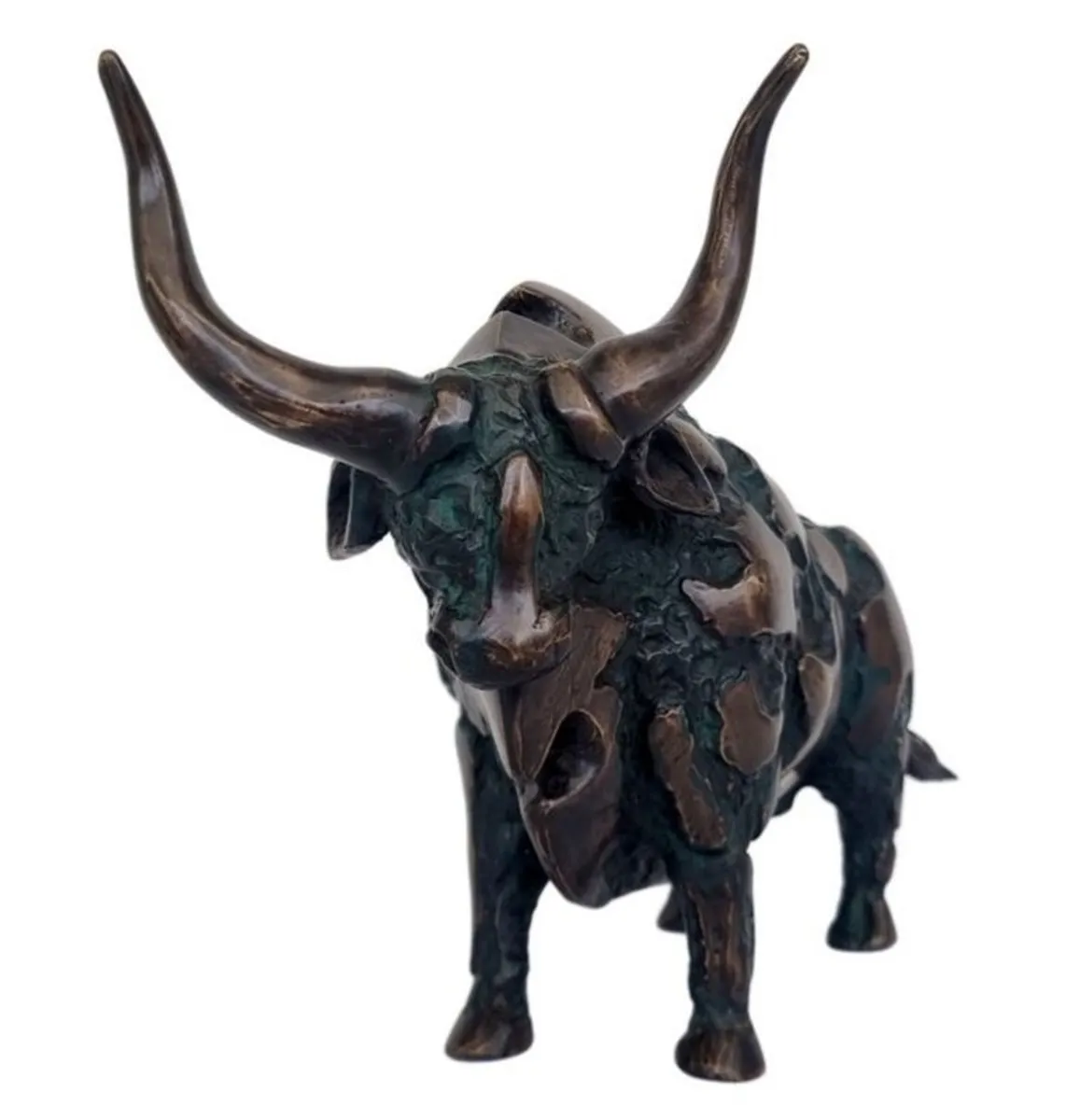 Large Abstract Bull (35cm) - Patinated Bronze - Image 1