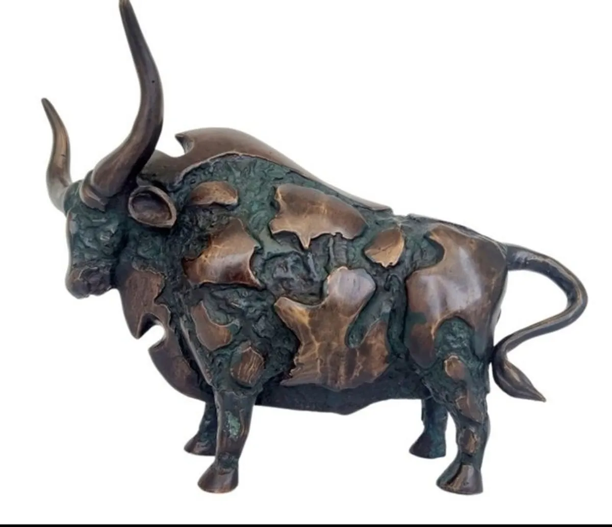Large Abstract Bull (35cm) - Patinated Bronze - Image 2