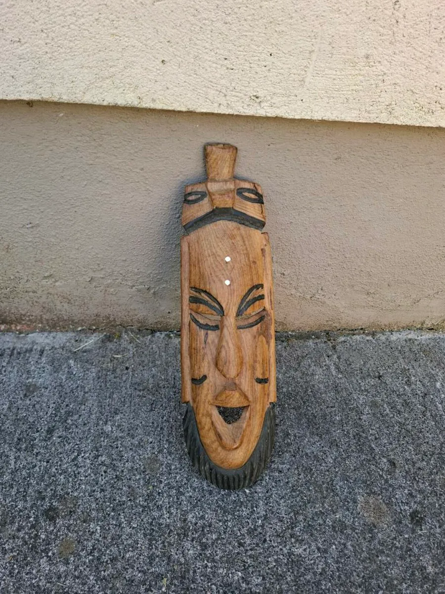 By post only african wood mask decor