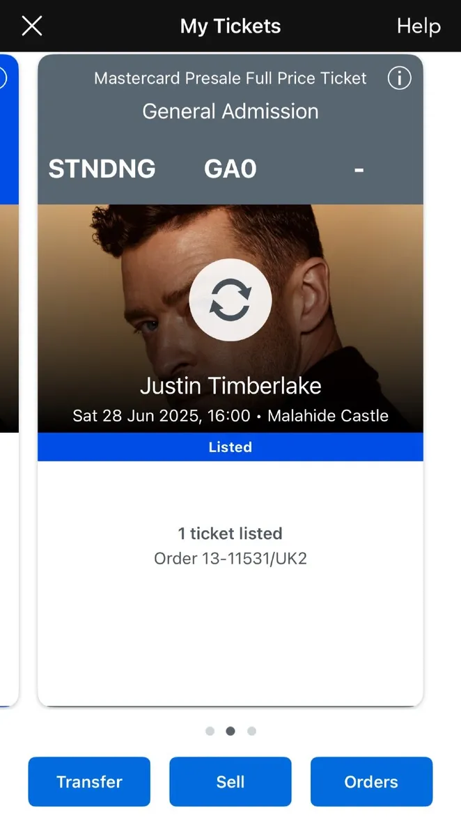 Justin Timberlake ticket