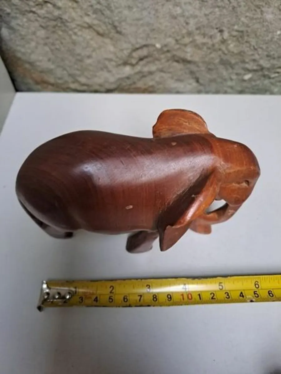 Wooden elephant Figurine vintage - Image 2