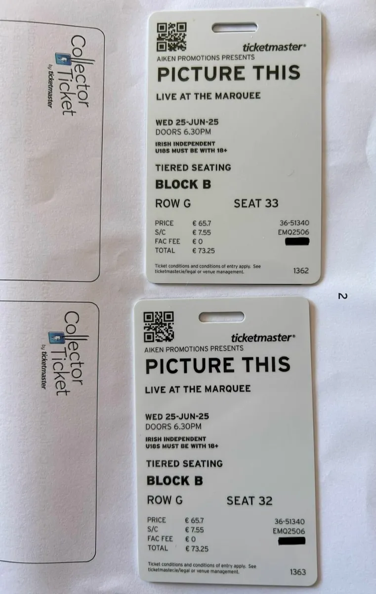 2 Tickets for Picture This at the Marquee Cork