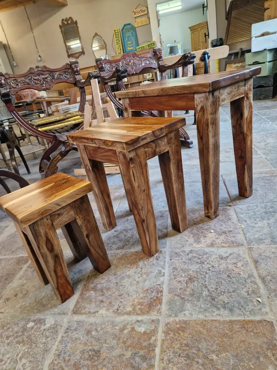 Vintage nest Indian rosewood tables - Image 1