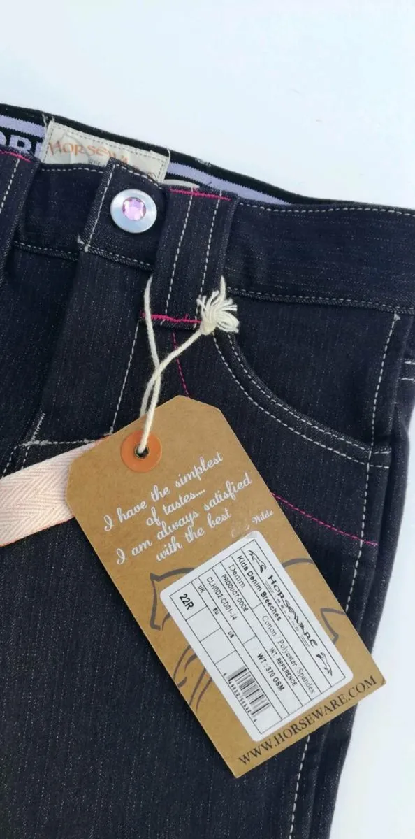 New Horseware young girls denim breeches & socks - Image 2
