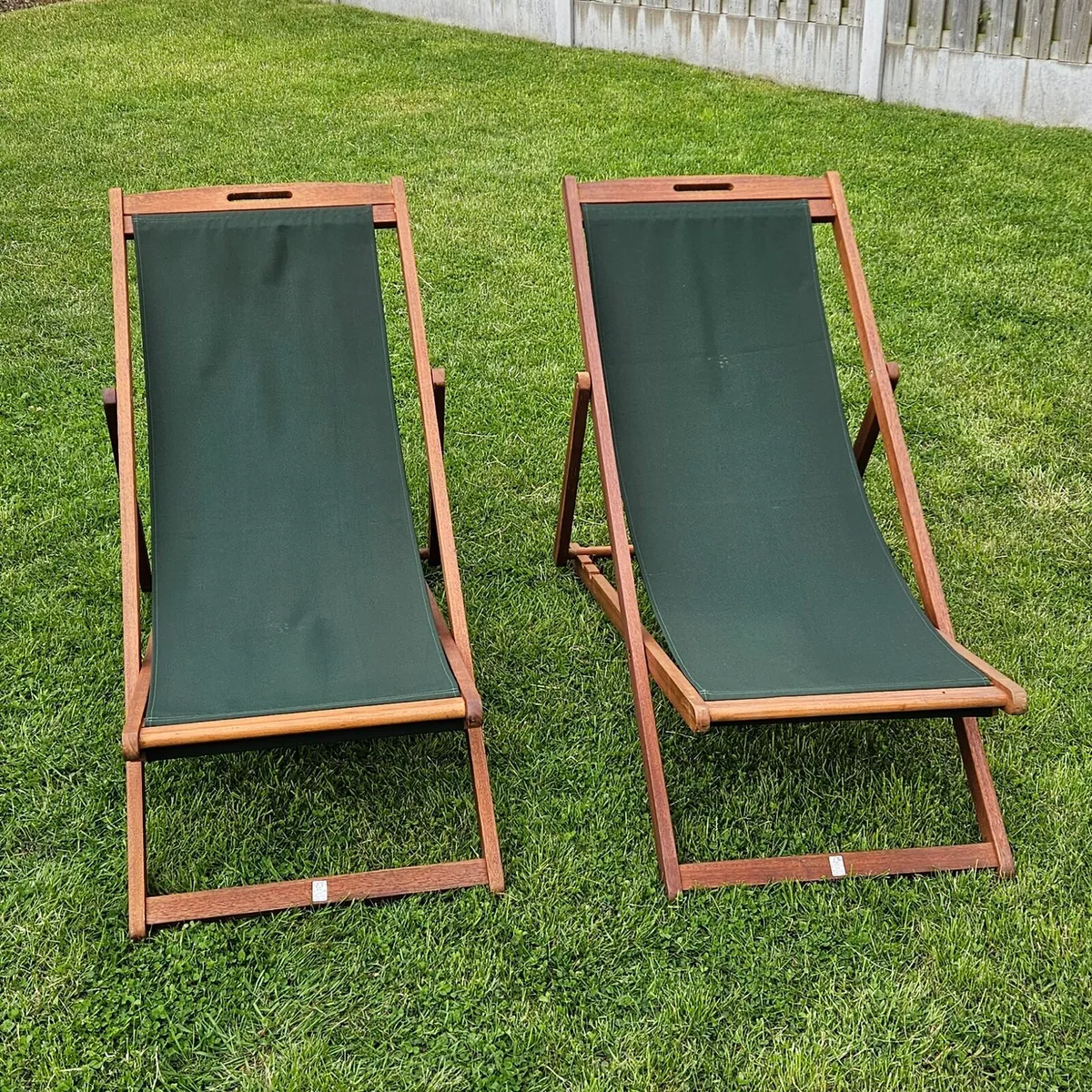 Folding Wooden Deck Chairs - Image 1