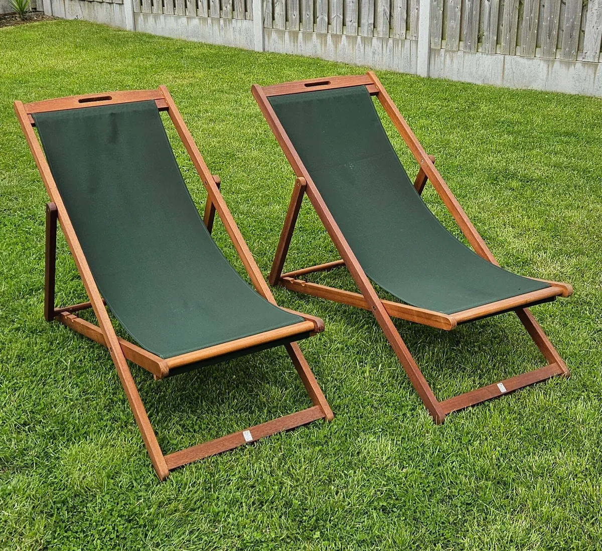 Folding Wooden Deck Chairs - Image 2
