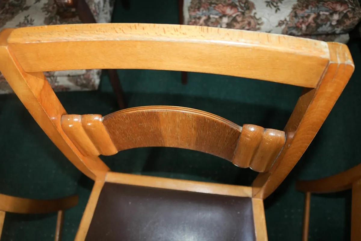 4 Vintage Art Deco Kitchen Chairs - Image 2