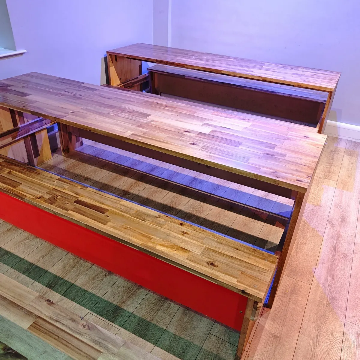 Large Wooden Tables with seating x 10 - Image 3