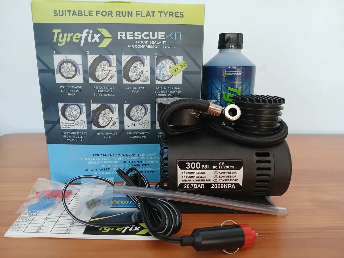 Tyre Puncture Repair Kit with Air Compressor - Image 2