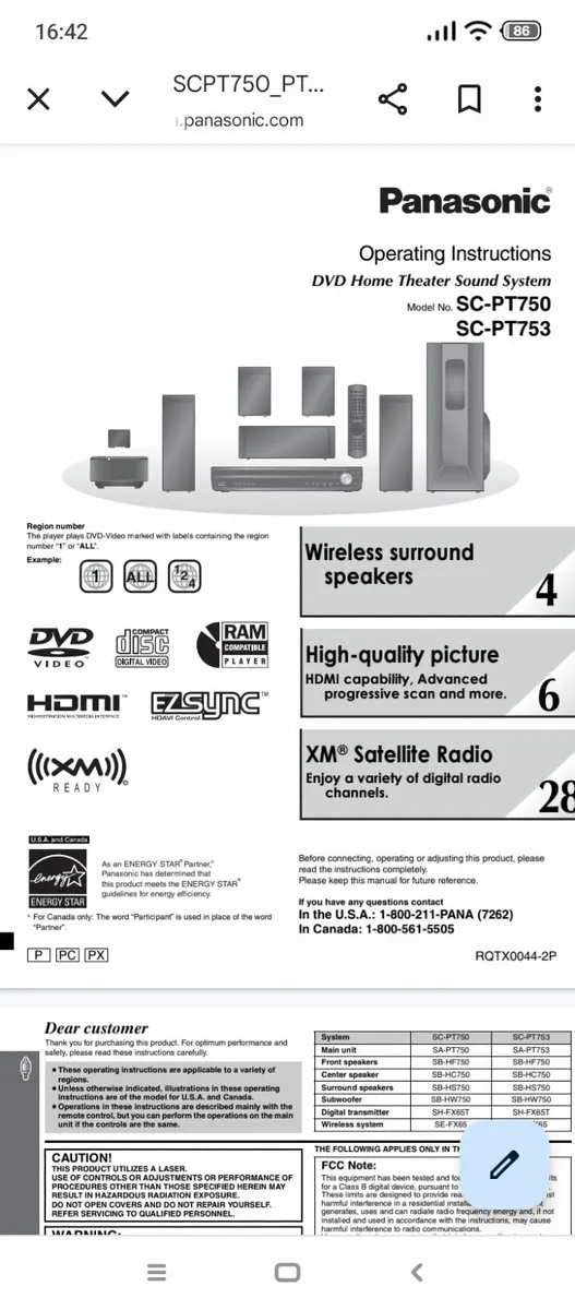 Panasonic Dvd home theater - Image 1