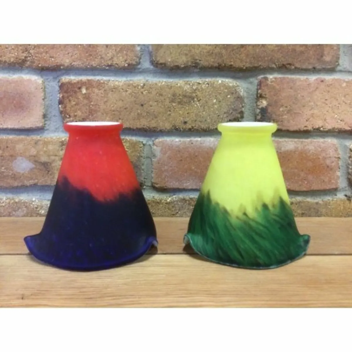 Art Style Coloured Glass Pate De Verre Tulip Lamp