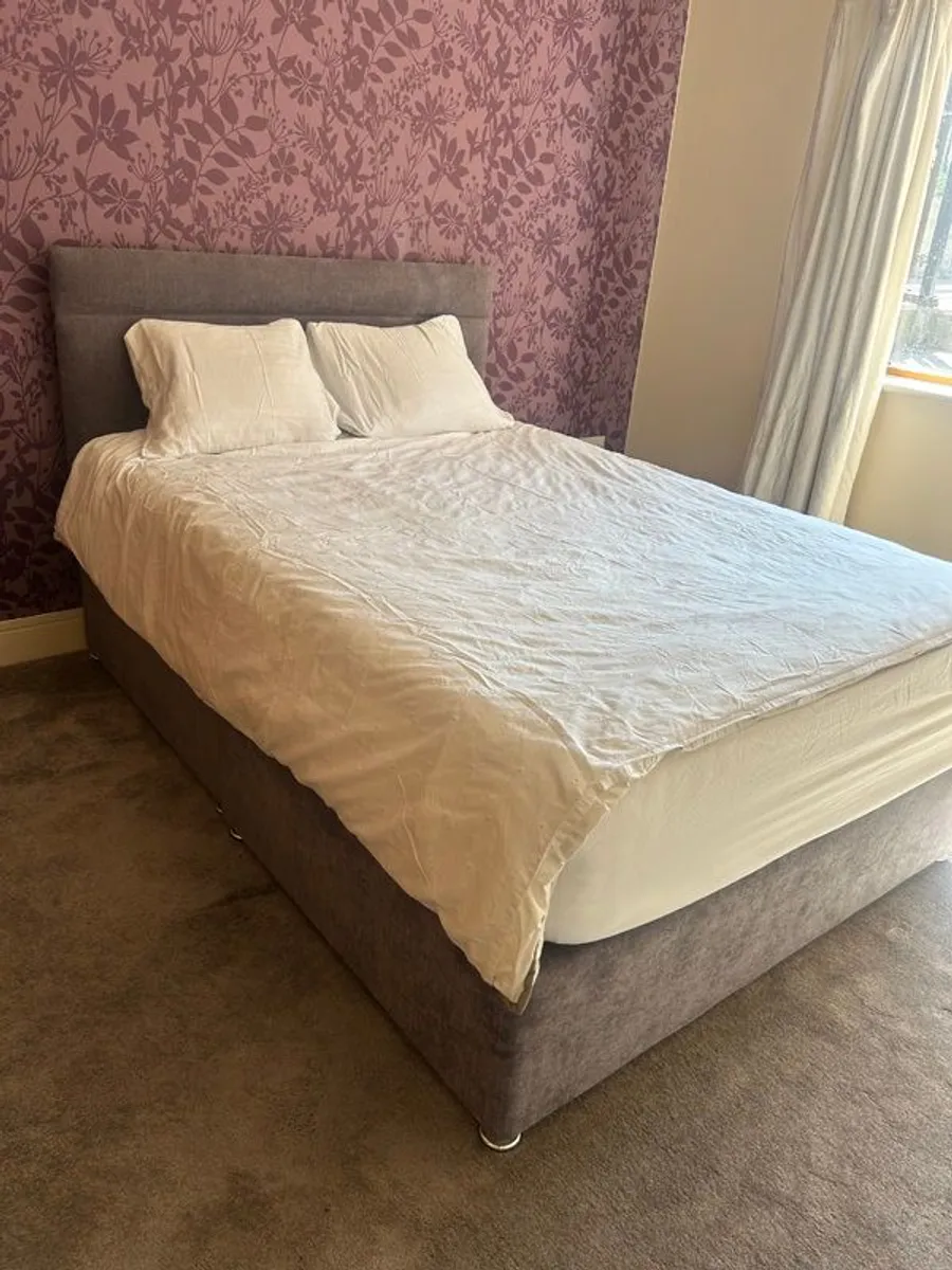 Double bed base and mattress for sale - Image 1