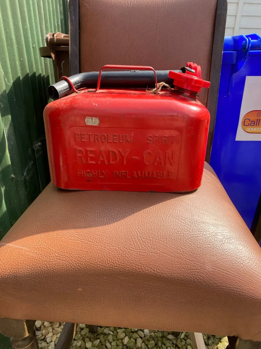 Vintage steel petrol can - Image 2