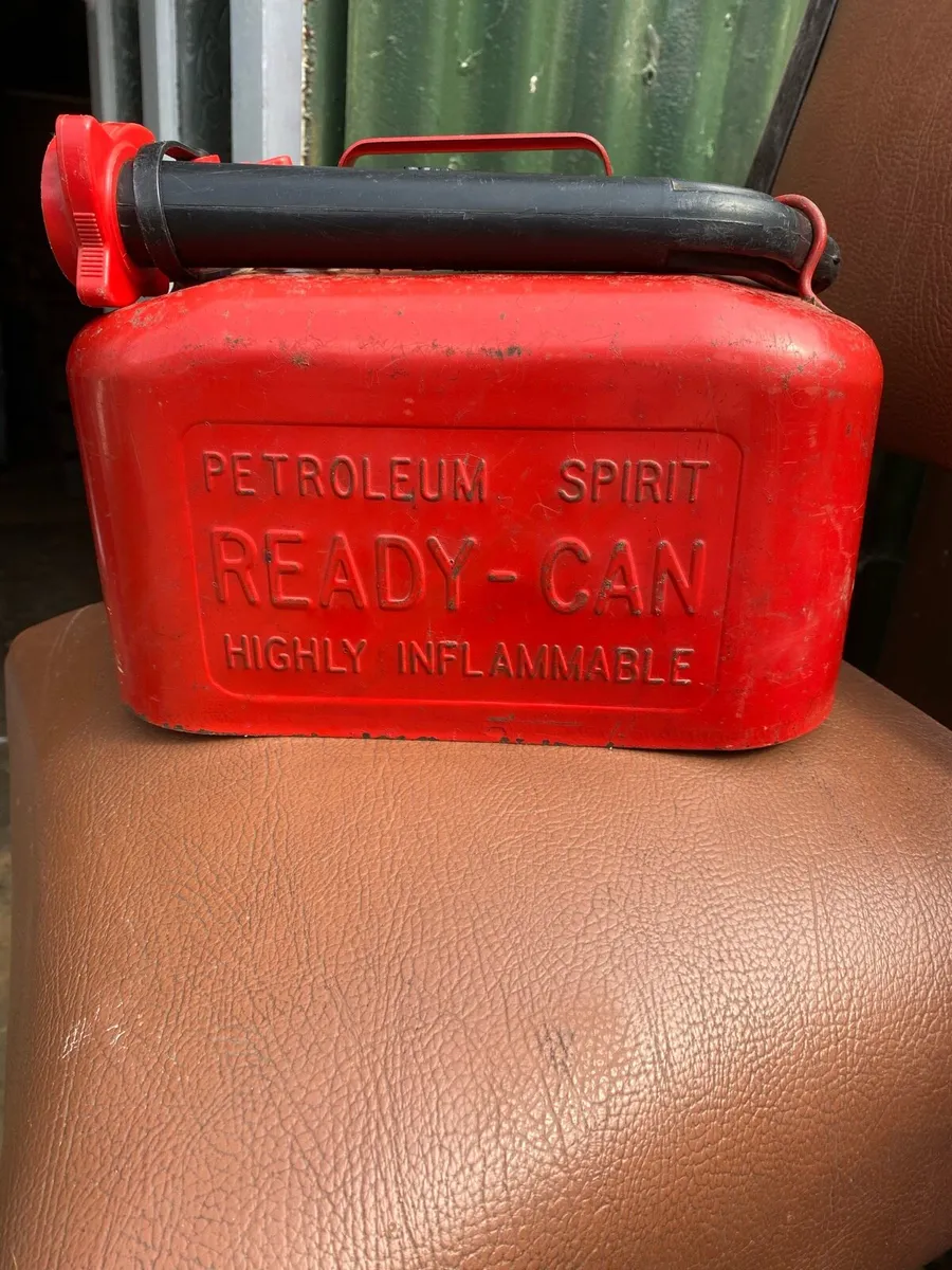Vintage steel petrol can - Image 1