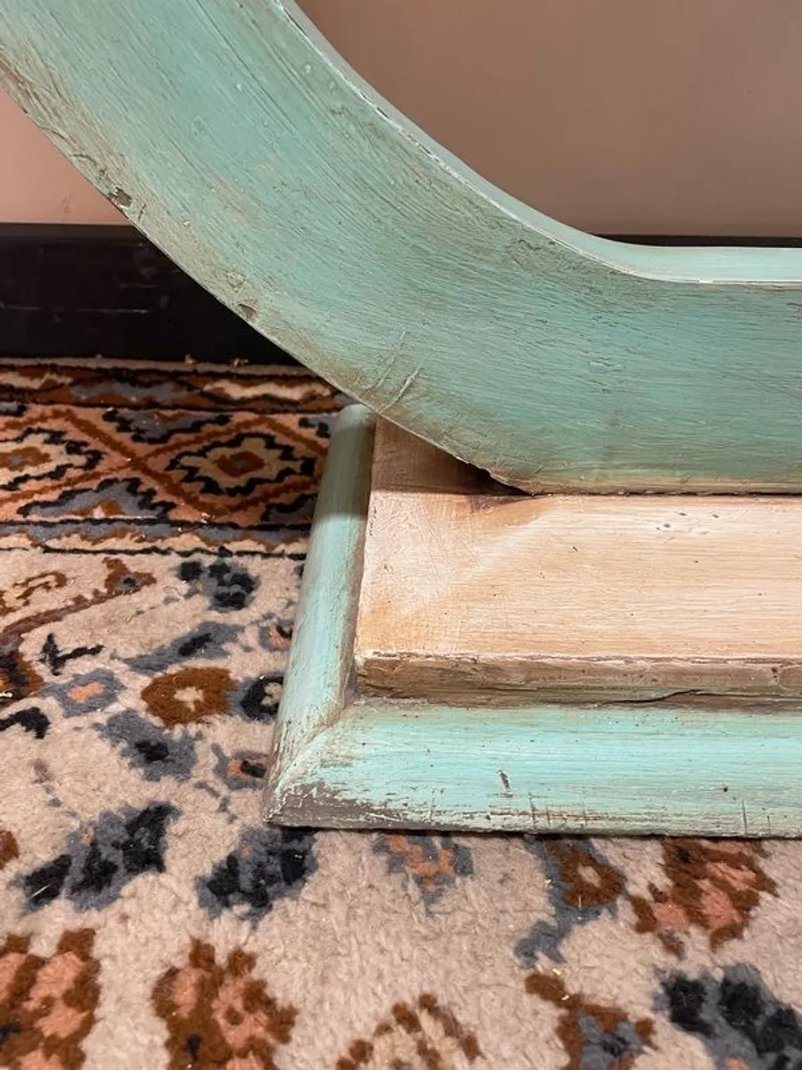 Cool Art Deco Style Carved & Painted Console Table - Image 3