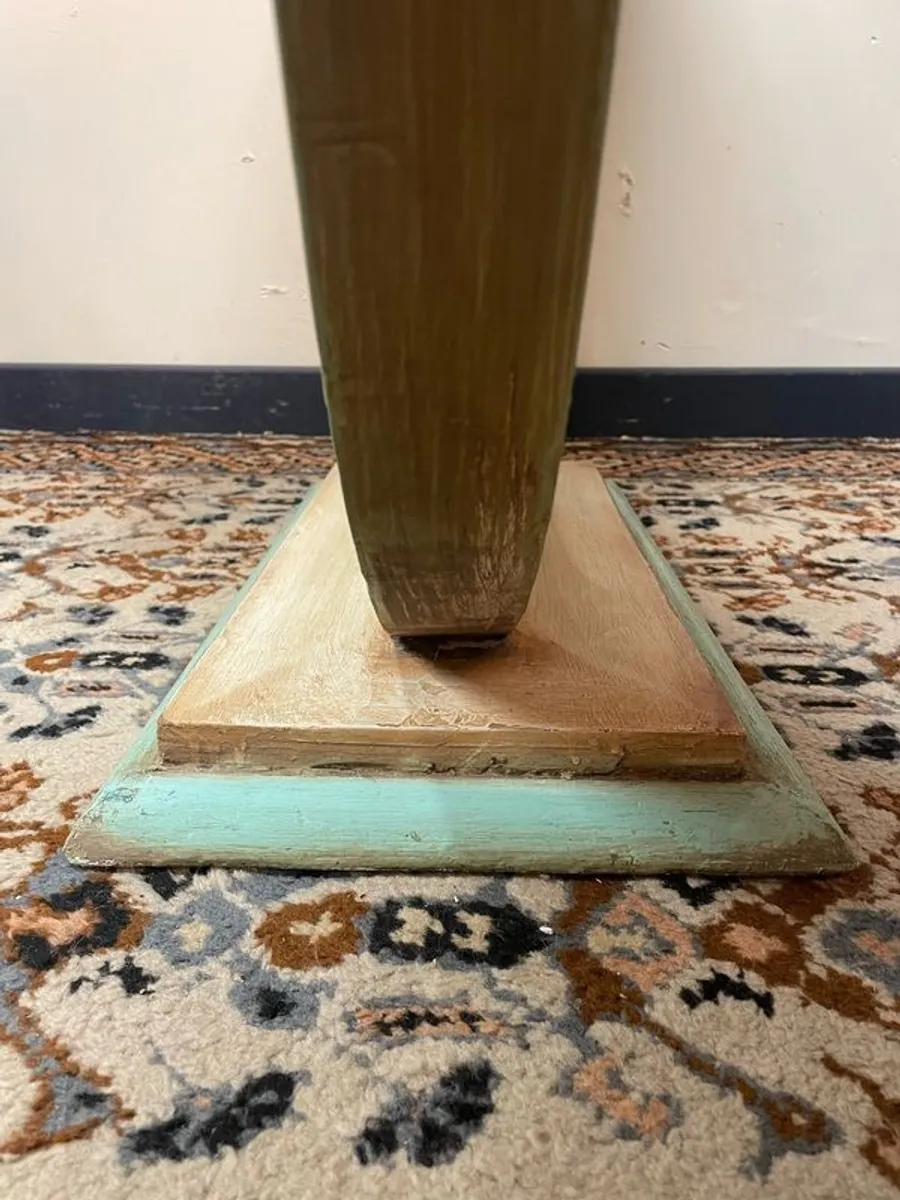 Cool Art Deco Style Carved & Painted Console Table - Image 4