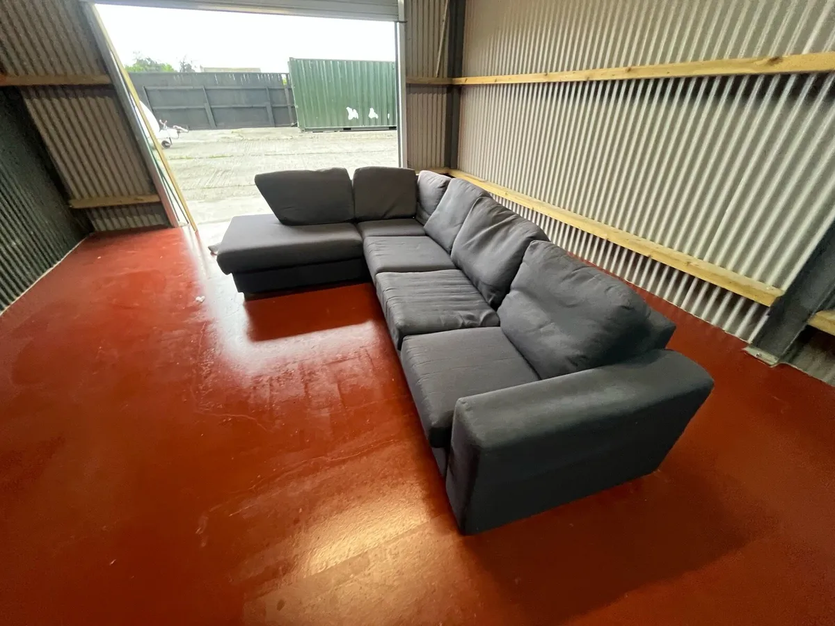 Blue corner sofa large set delivery available - Image 2