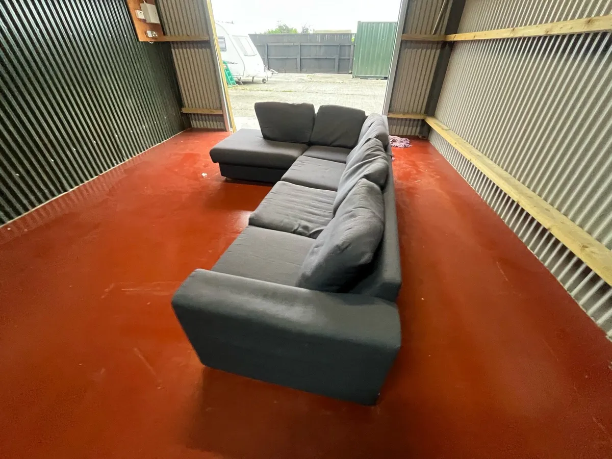 Blue corner sofa large set delivery available - Image 4