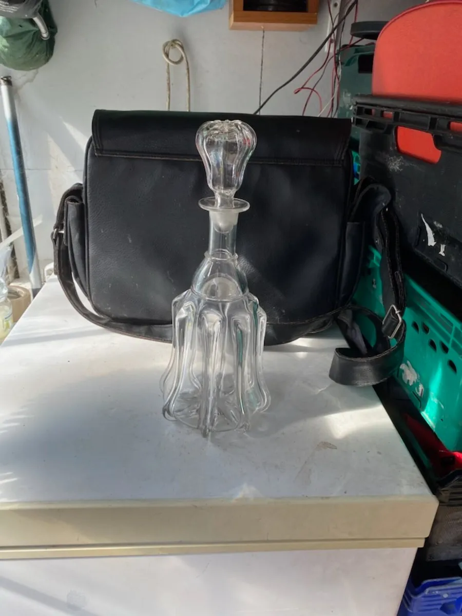 Bell shaped hand blown 1840 ship decanter