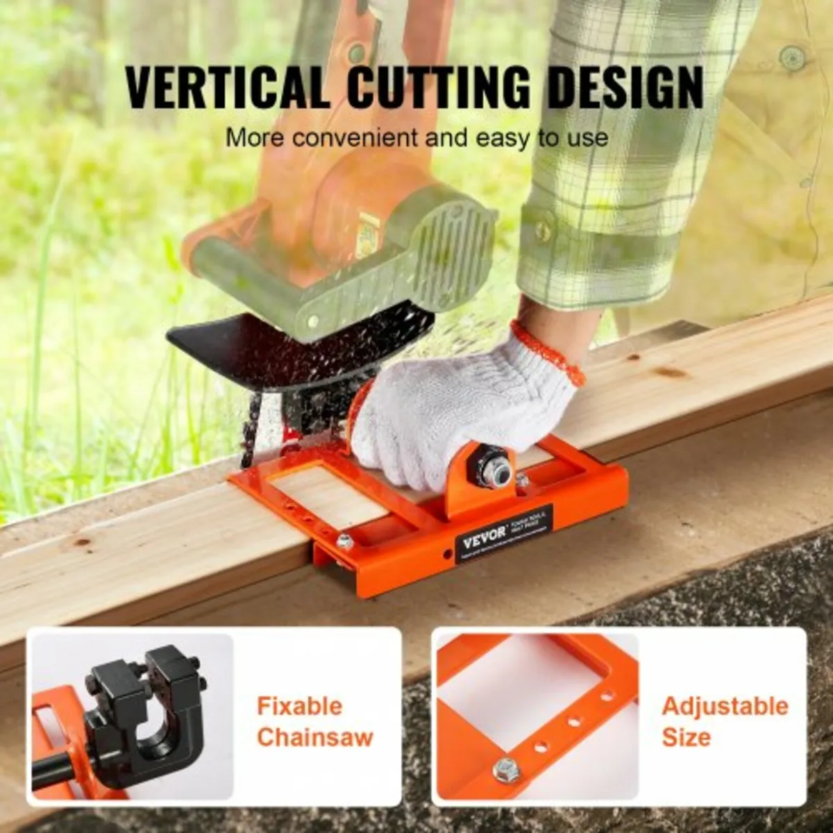 Chainsaw Mill Vertical Cast Iron Lumber Cutting Gu - Image 4