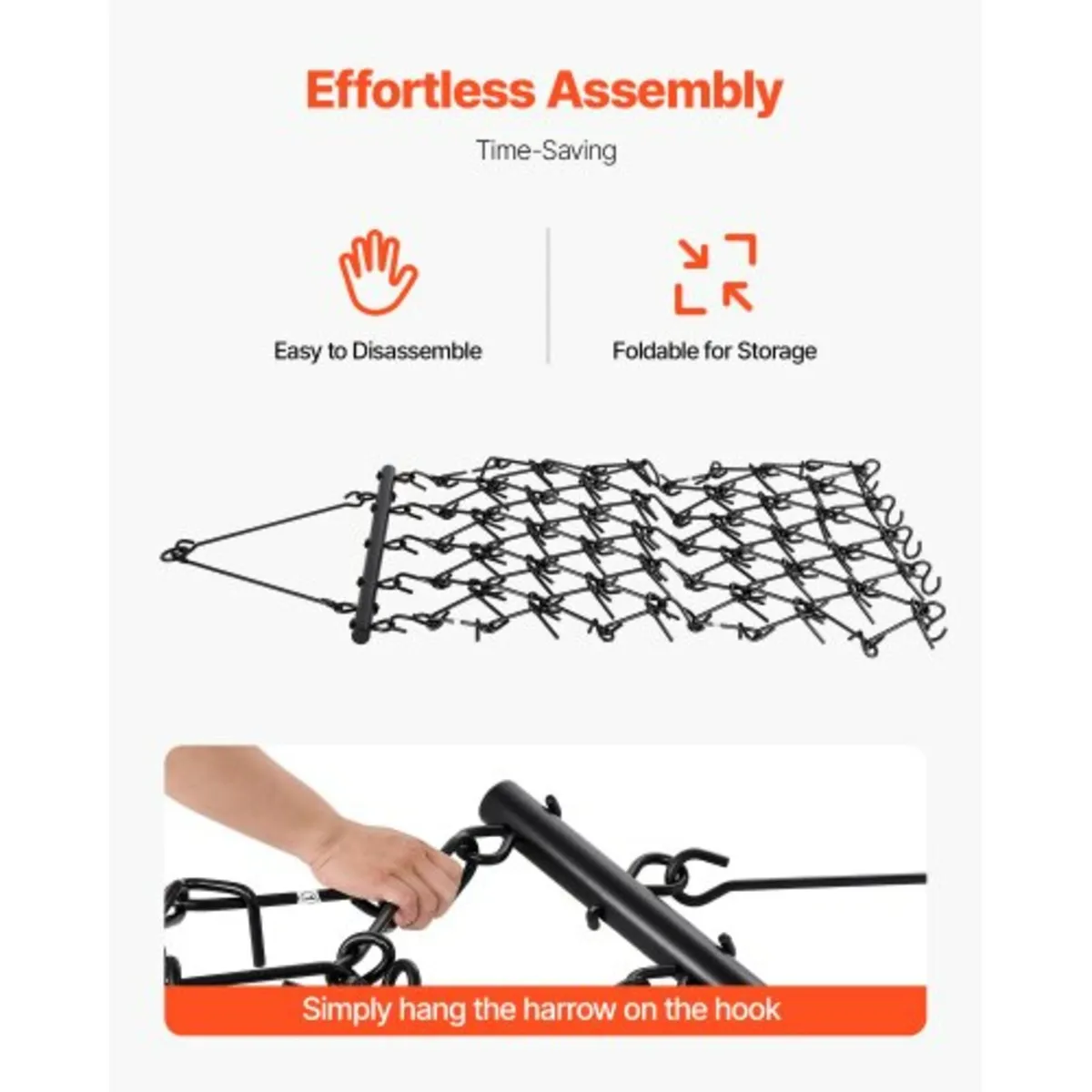 Drag Harrow 4 x 4 ft Chain Harrow ATV Lawn Rake fo - Image 4
