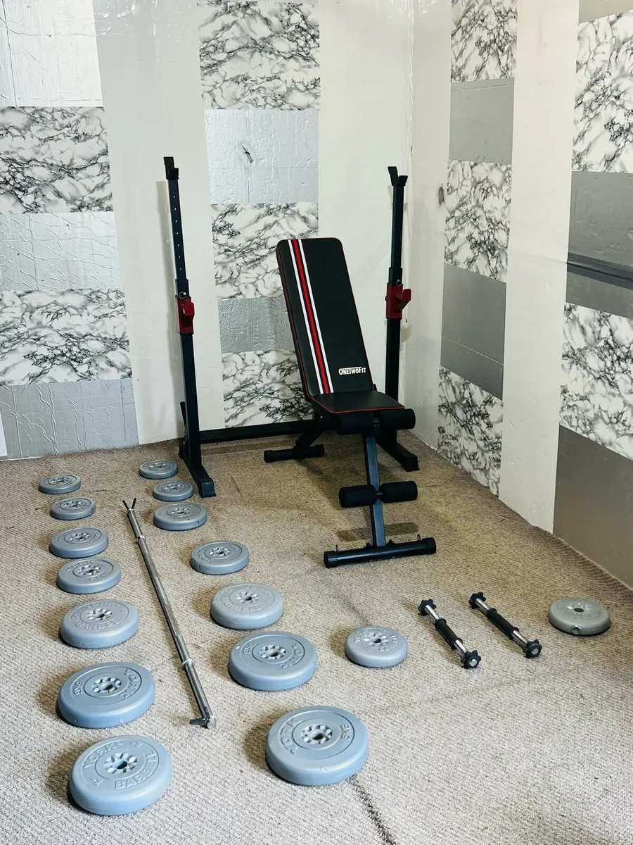 Adjustable rack weights bench barbell dumbbells - Image 4