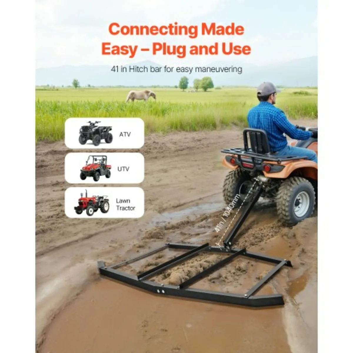 Drag Harrow 72" Width Tow Behind Drag Harrow Steel - Image 3