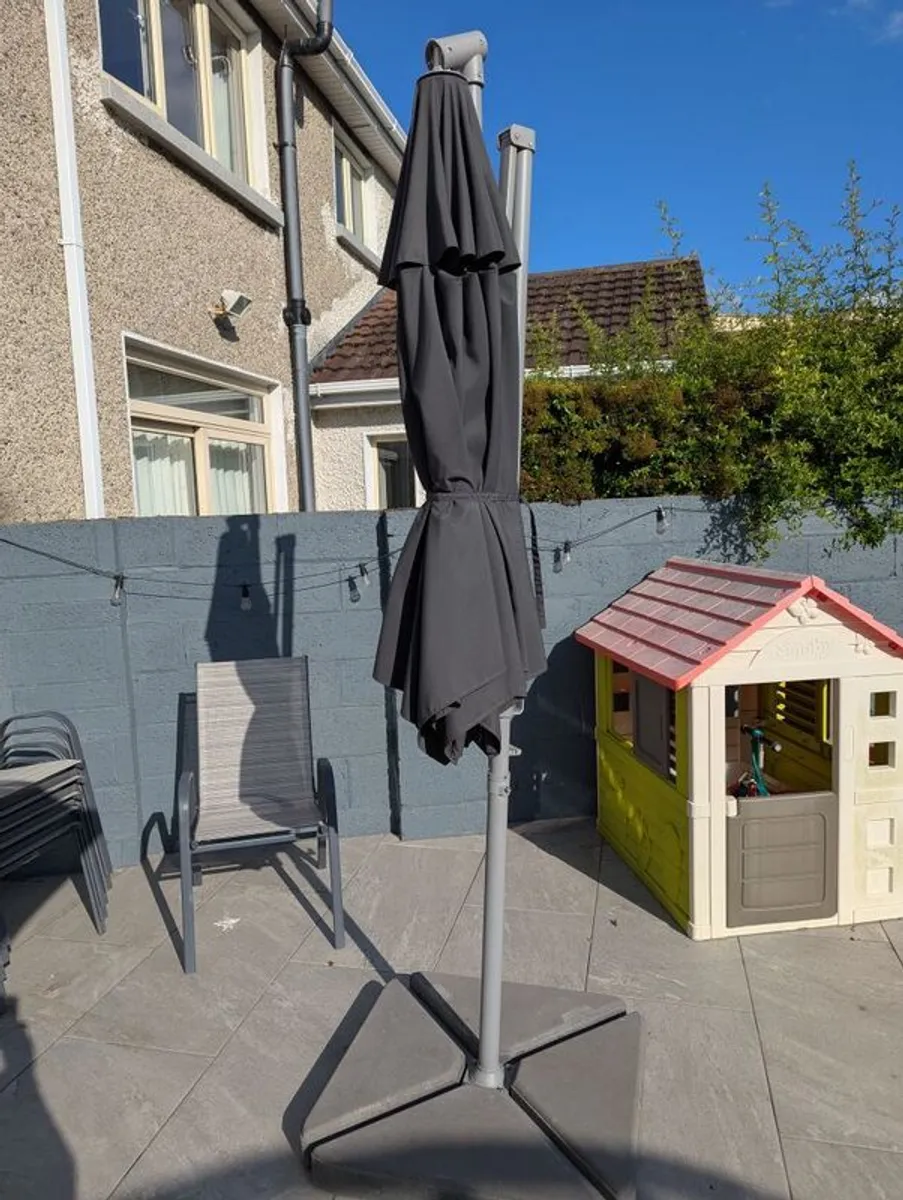 IKEA HISSO Parasol, hanging, anthracite plus base - Image 2