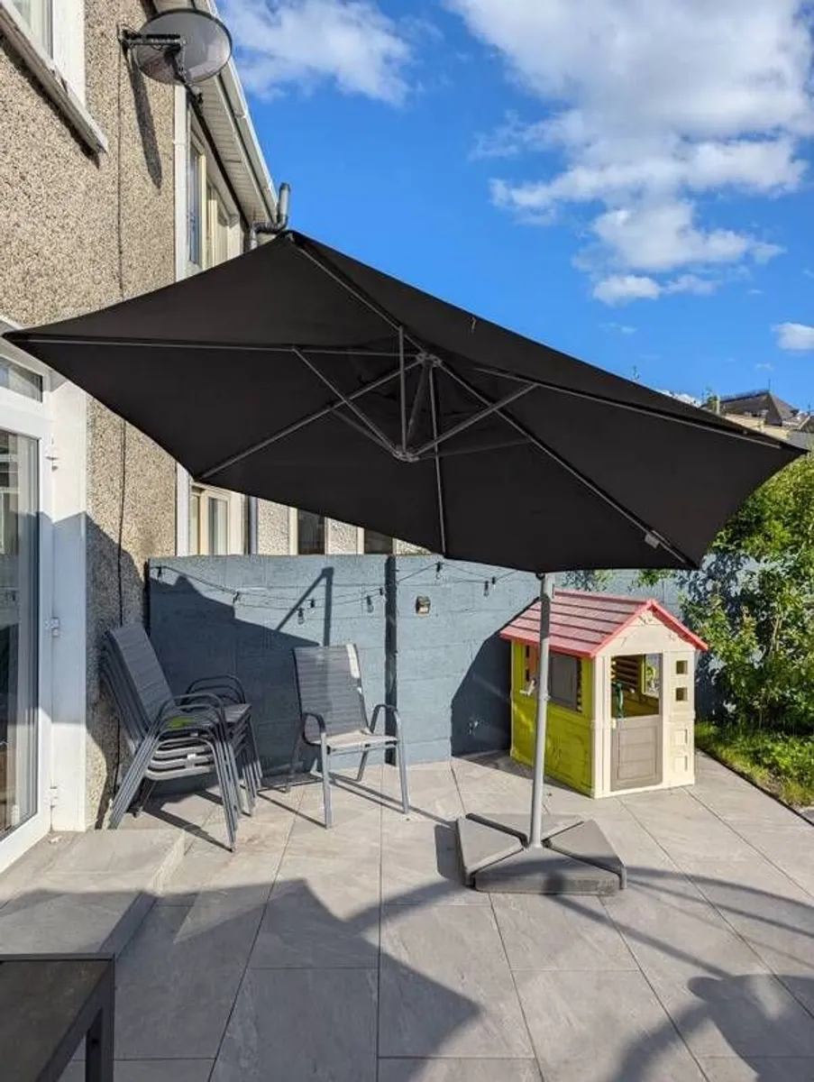 IKEA HISSO Parasol, hanging, anthracite plus base - Image 3