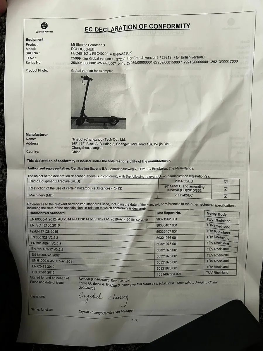 €180 - Xiaomi Mi Scooter 1S (Original Price €415) - Image 4