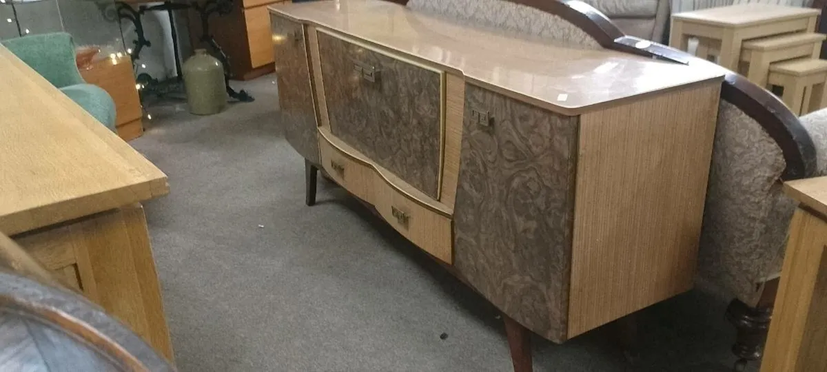 Mid Century Walnut Veneer Sideboard - Image 1