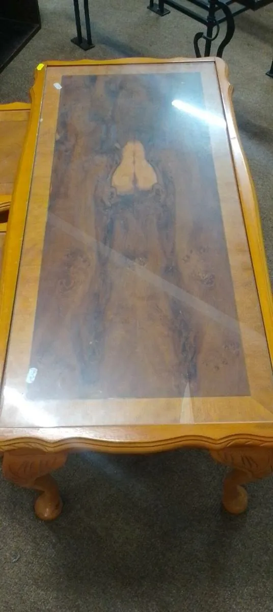 Walnut Effect Coffee Table Plus Two - Image 2