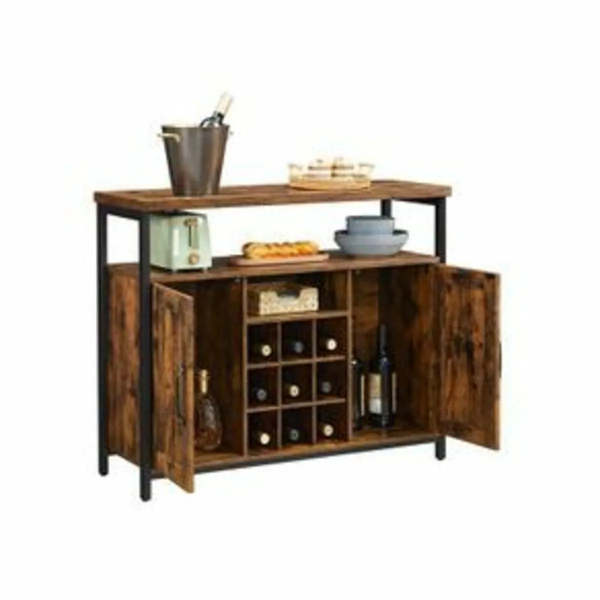 Sideboard with bottle storage vintage brown cabine - Image 1
