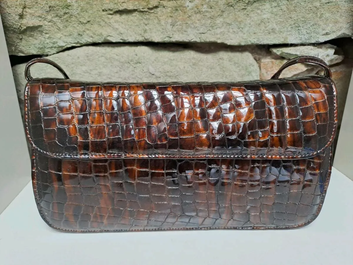 Bronze marble croc bag - Image 1