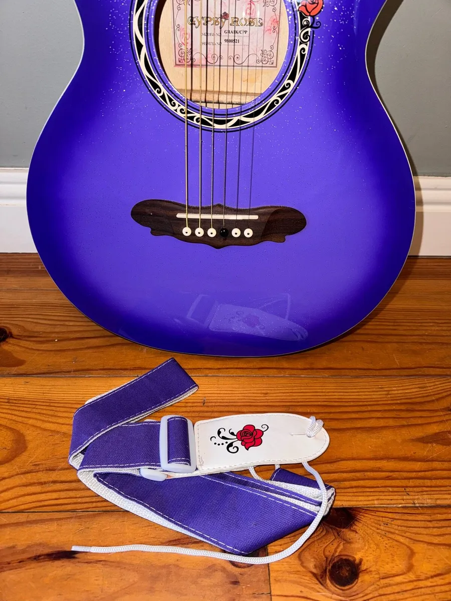 Purple Gypsy Rose Acoustic Guitar - Image 4
