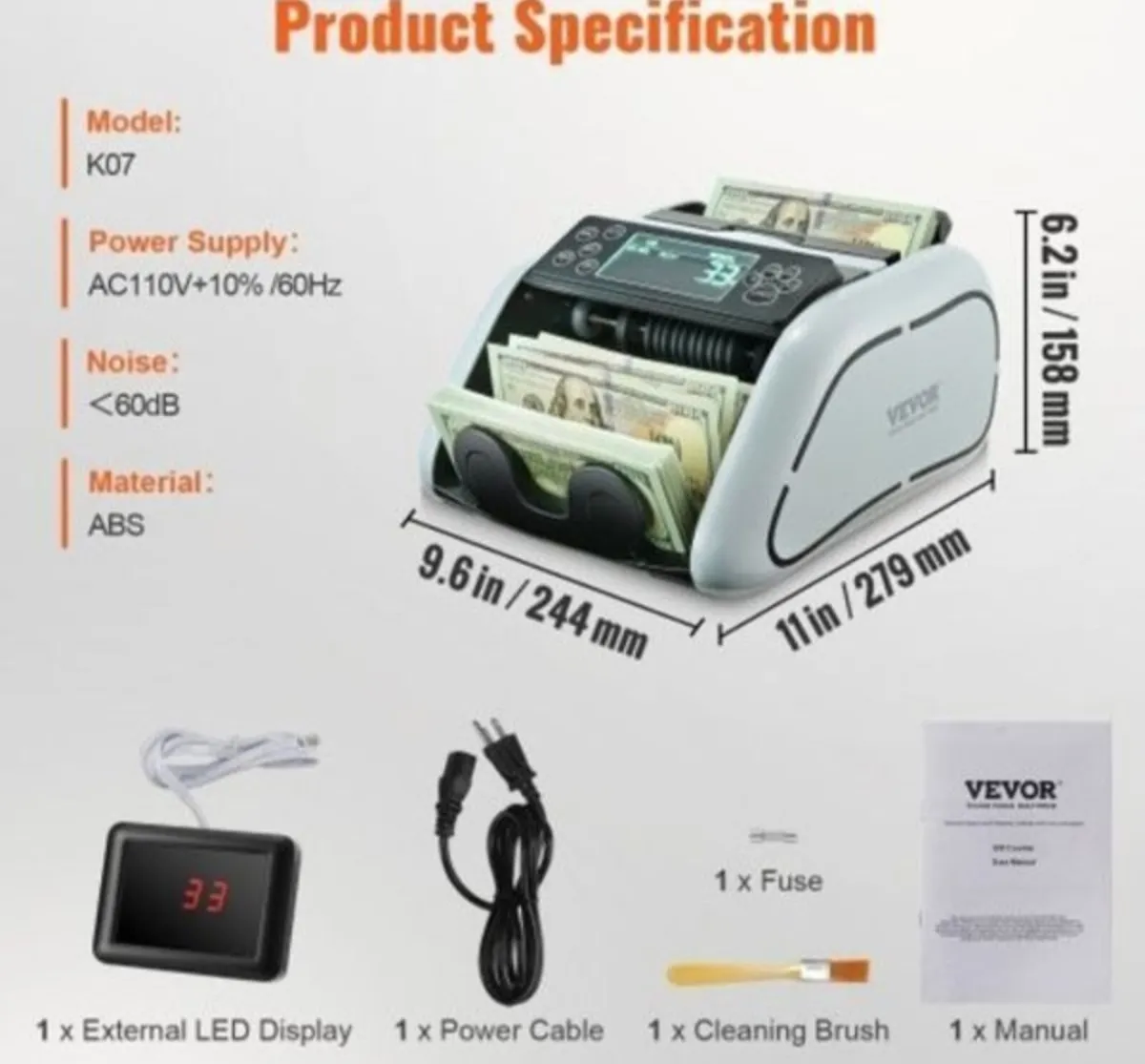 VEVOR MONEY COUNTER - Image 1