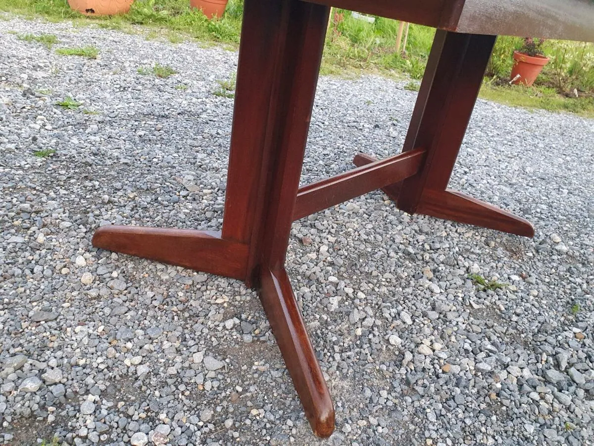Mid century teak whale tail dining table restored - Image 2