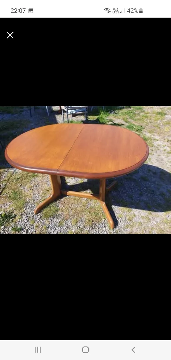 Mid century danish teak whale tail dining table - Image 1