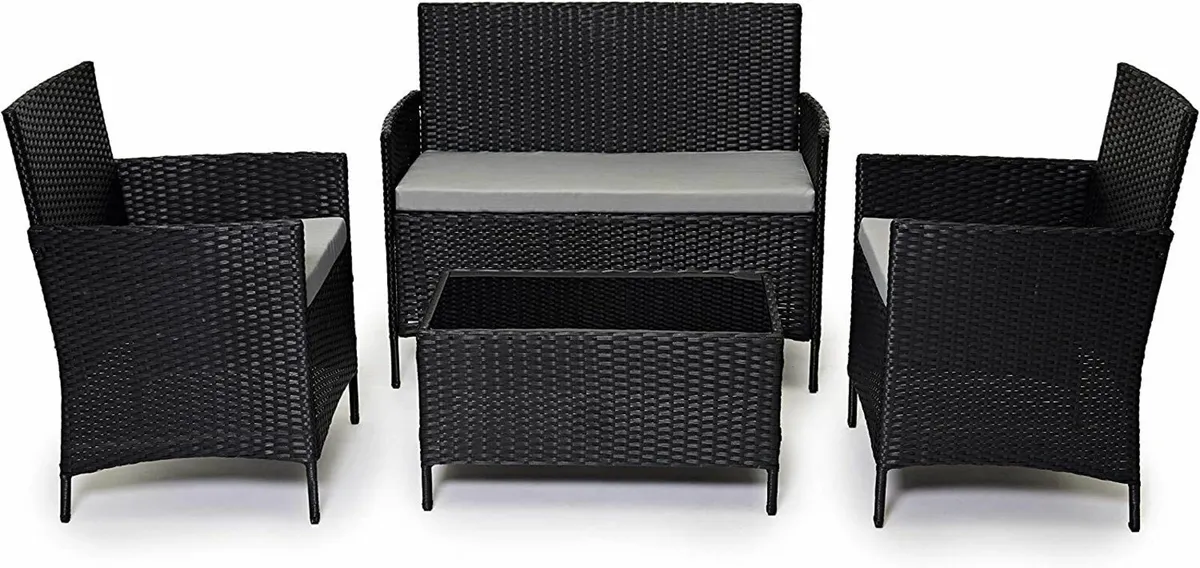 4-Piece Rattan Garden Chair Furniture Set - Image 1