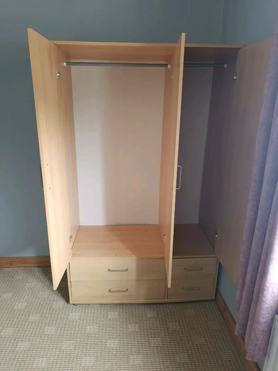 Brown wooden Wardrobe with Drawers - Image 2