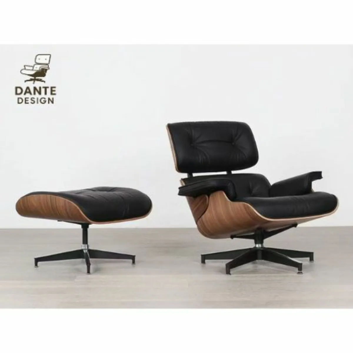Eames Style Lounge Chair with Ottoman - Image 1