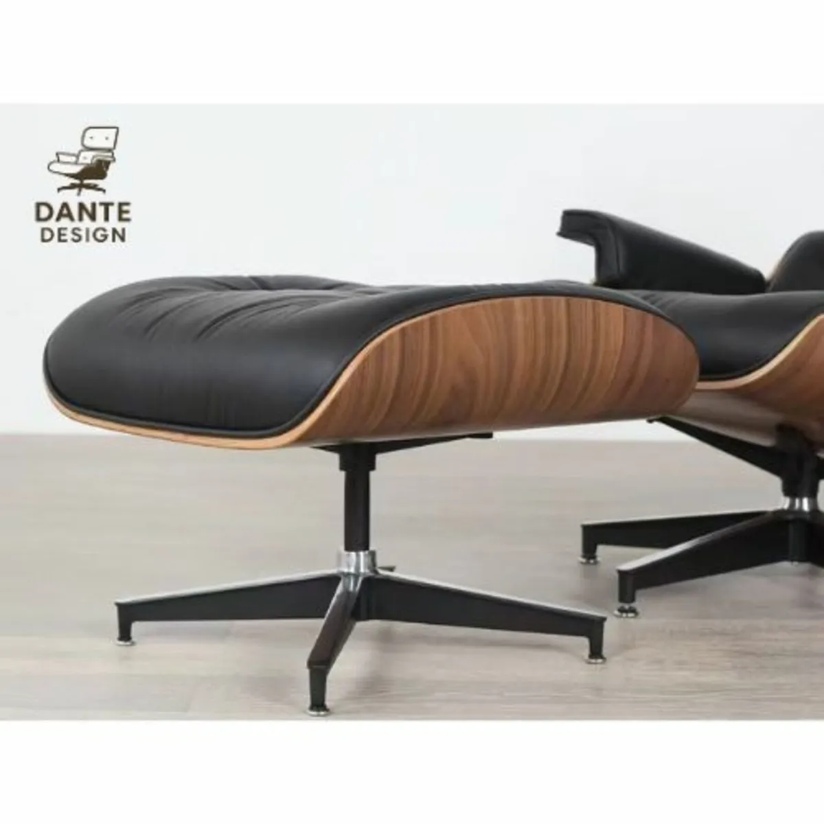Eames Style Lounge Chair with Ottoman - Image 2