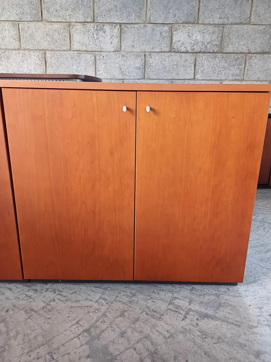Half Height Chestnut Colour Wood Cabinet - Image 1