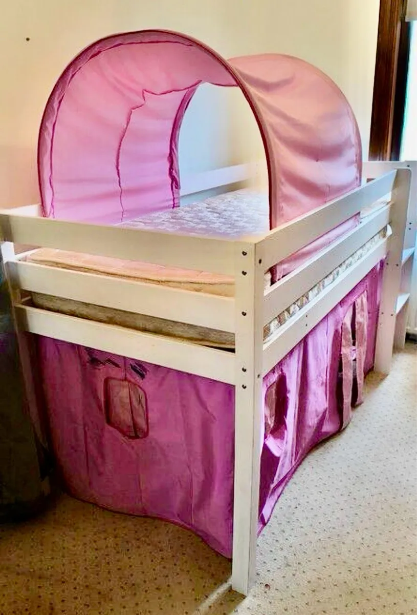 Lovely White Mid Sleeper Children’s Wooden Bed - Image 1