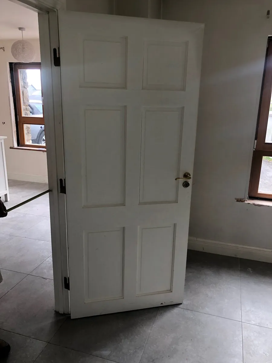 33”/34” pine doors painted white - Image 1