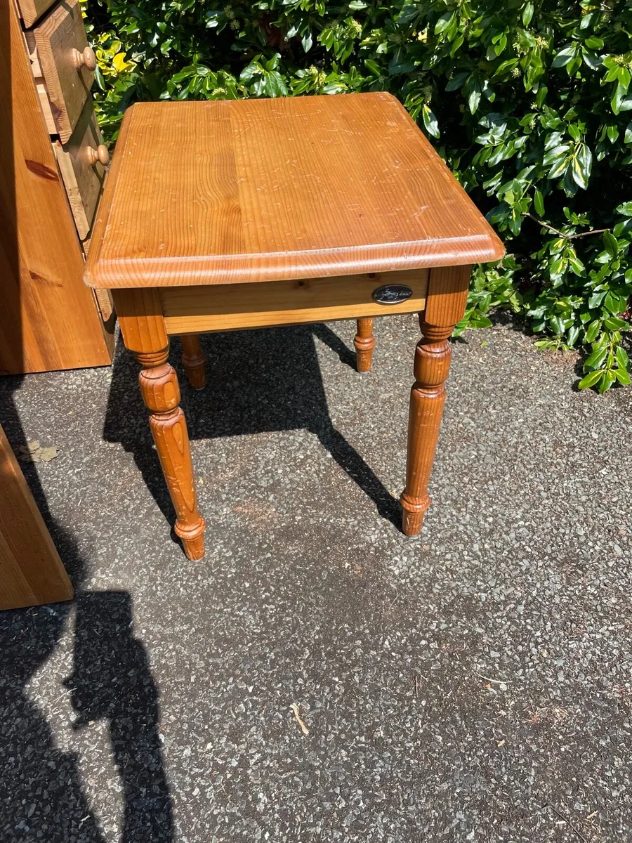 Pine study desk + stool - Image 4