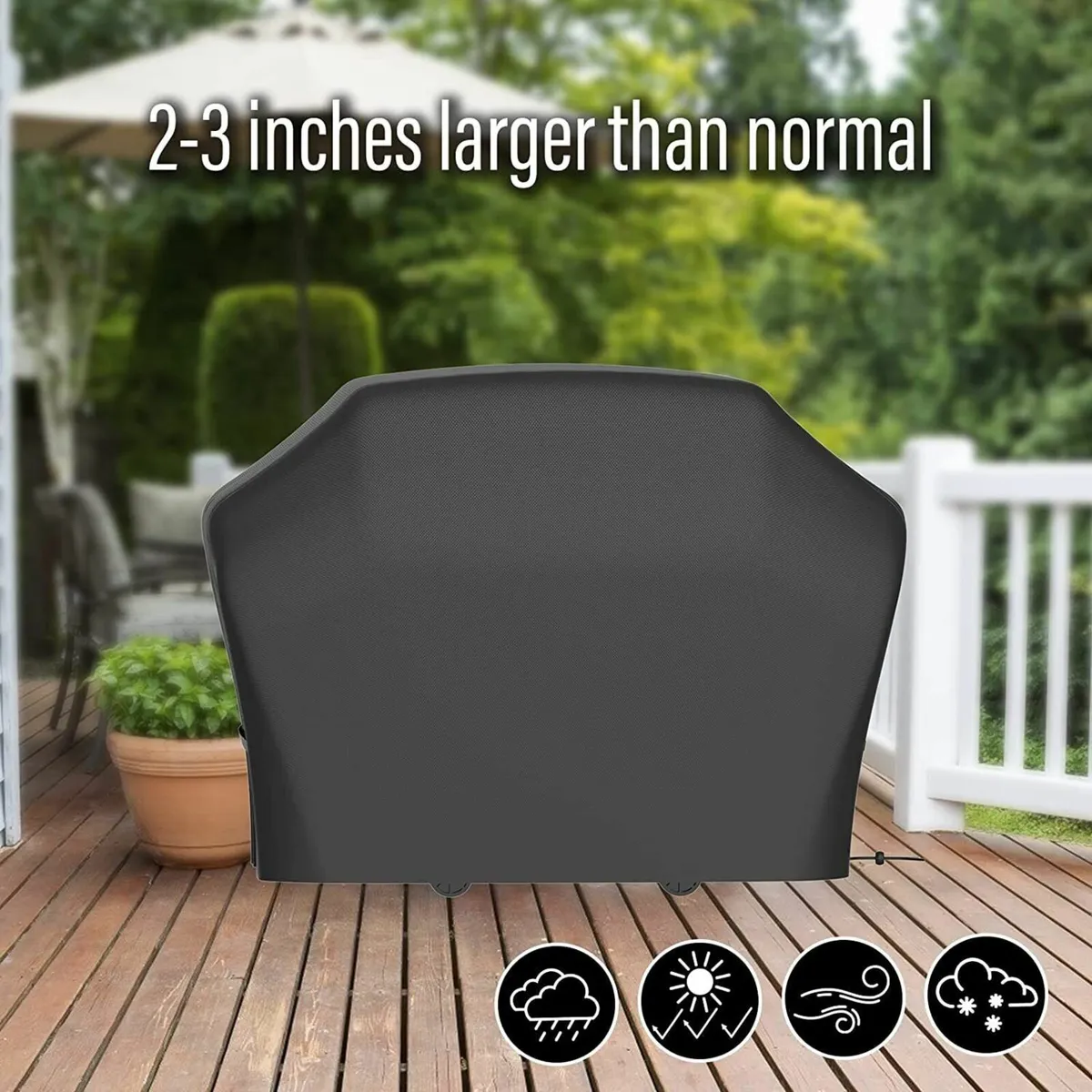 BBQ Grill Cover Large Ripproof Windproof Fit - Image 2