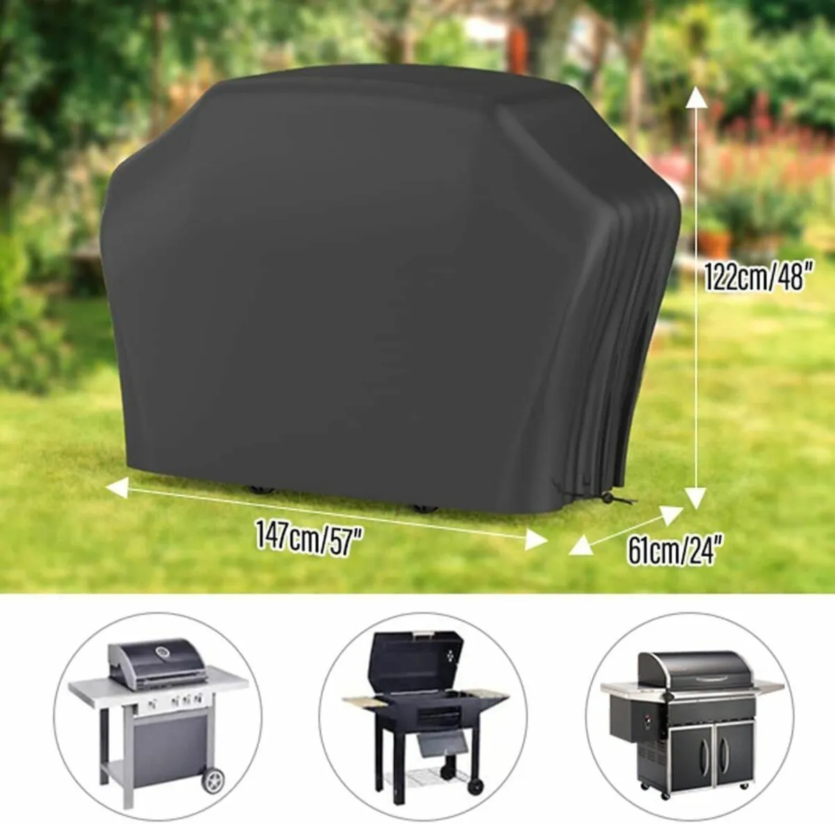 BBQ Grill Cover Large Ripproof Windproof Fit - Image 4