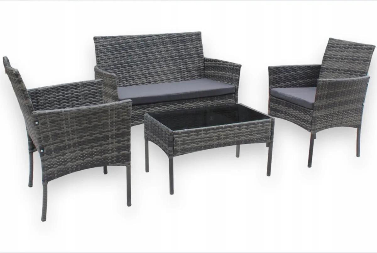 Garden Furniture Rattan Grey - Image 3