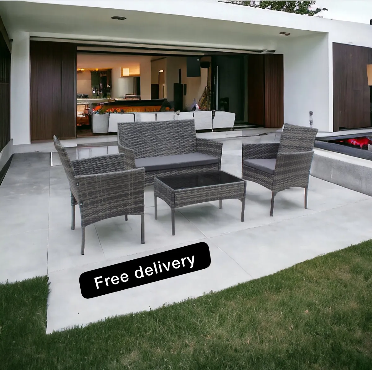 Garden Furniture Rattan Grey - Image 1